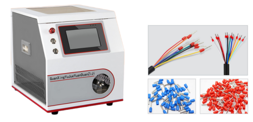 Wire stripping and terminal crimping machine